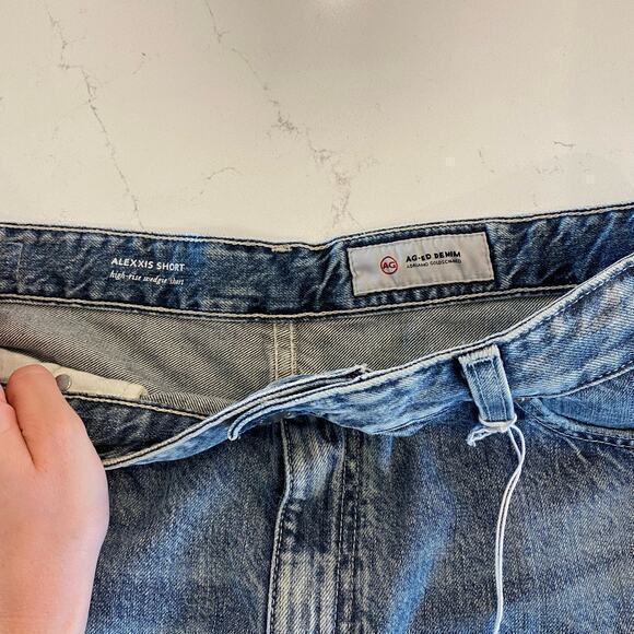 NWT AG-ED Denim Alexxis Short High Rise Wedgie Shorts size 33 - Picture 7 of 10